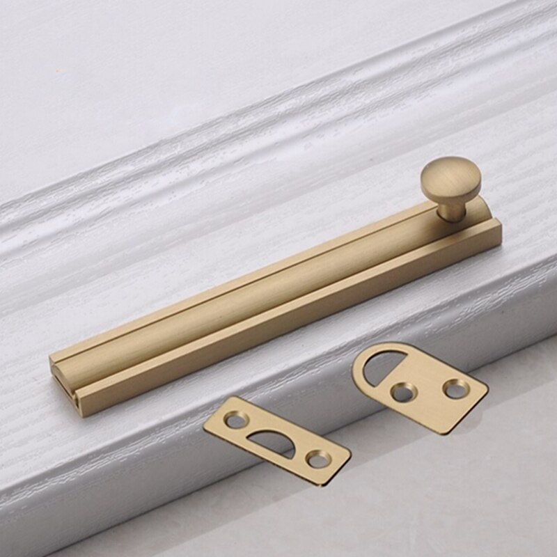 Chinese Style Ming Antique Copper Large Bolt Wooden Door Copper Door Bolt Outdoor Door Lock Garden Brass Latch Vintage