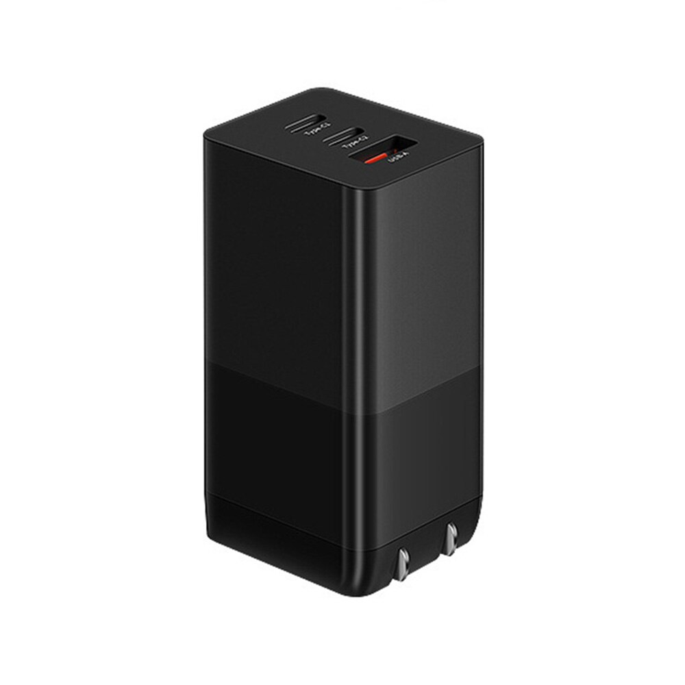 VATID 65W GaN Ladegerät USB Ladegerät Desktop USB Ladestation mit 2 USB C Ports 1 USB EINE Port für iPhone 12 Laptop MacBook: Black US Plug