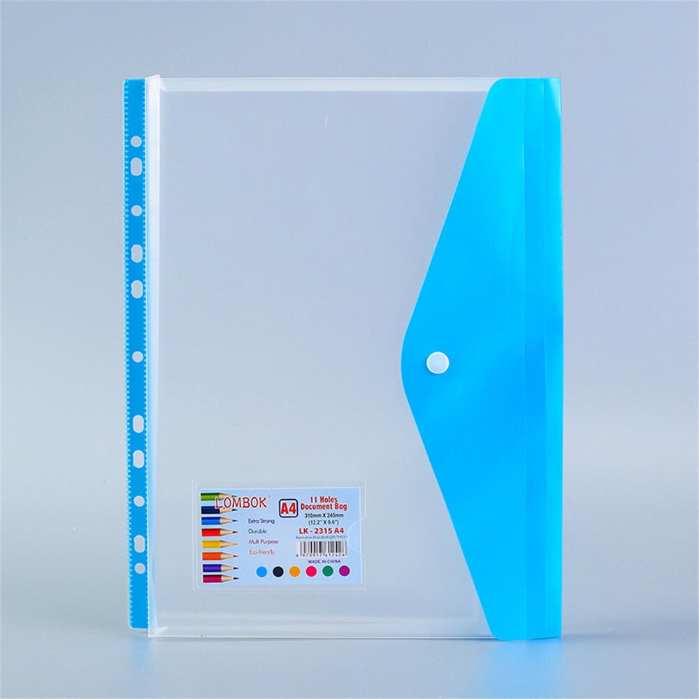 1pcs Plastic Envelopes Premium Clear Document Folders Transparent Project Envelope Folders With Snap Button Closure: B