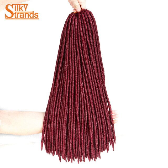 Silky Strands Synthetic Straight Faux Locs Hair Extensions For Women Afro High Temperature Ombre Braiding Hair Crochet Braids: Bug