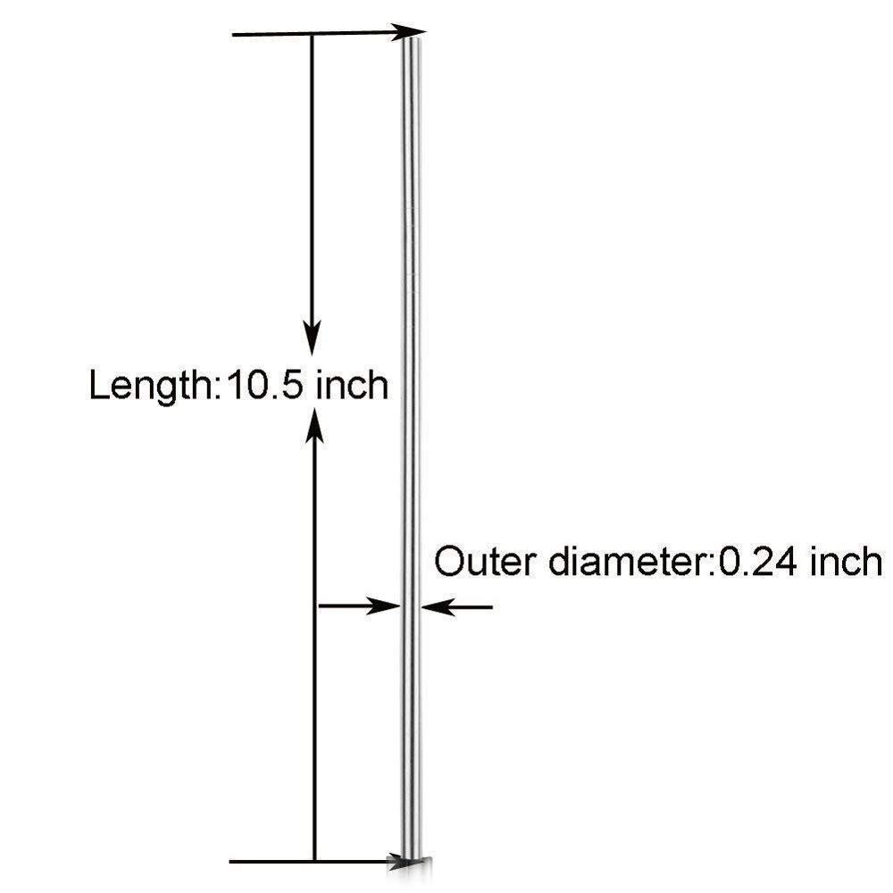 7 pcs Extra Long Stainless Steel Straws Set Reusable Wide Straws for Smoothies Metal Drinking Straws with Cleaning Brushes