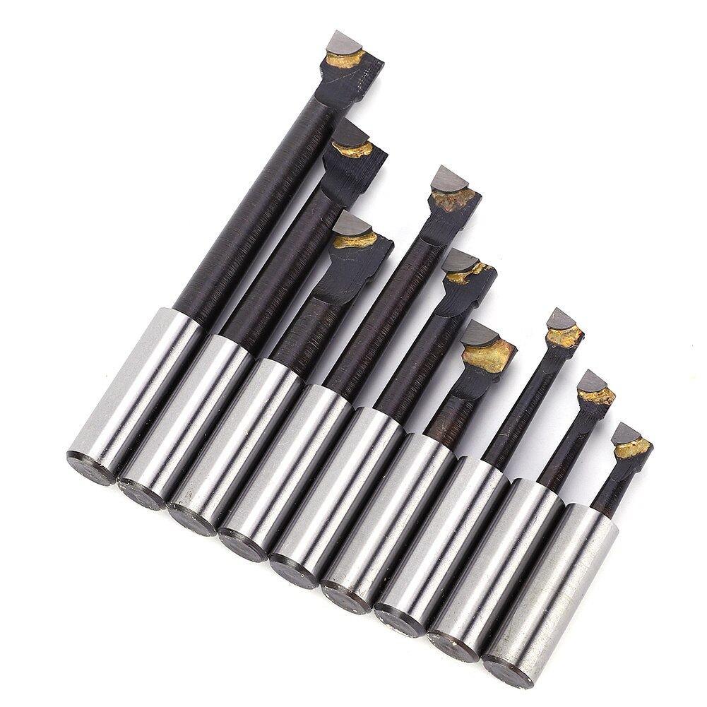 9PCS F1 Type Boring Cutter 3/8-Inch CNC Milling Tools Kit Set Lathe Parts High-Speed Steel lathe head shank boring bar set