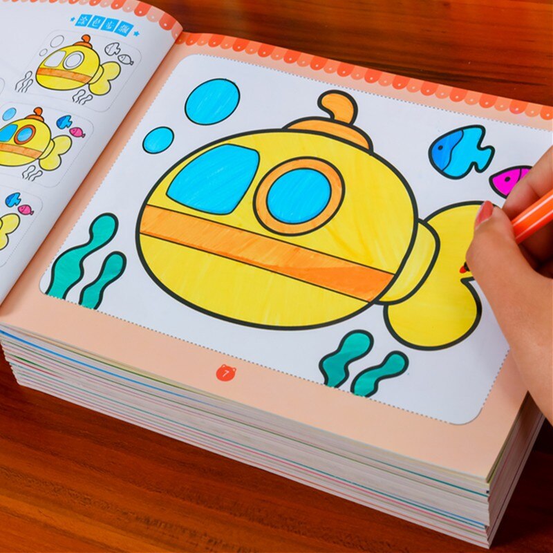 8 Books/set Cute Coloring Book For Children Kids Adult Relieve Stress Kill Time Graffiti Painting Drawing Art Book Ages 3-6