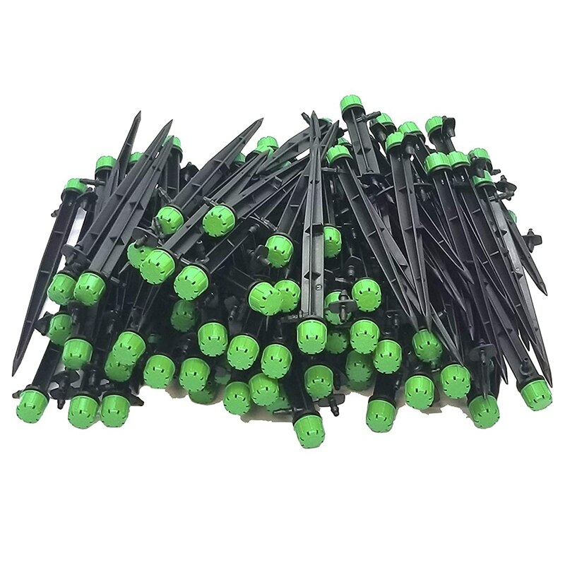 100-PACK-360 Degree Drip Irrigation Nozzle, Adjustable Flow Rate Suitable For 1/4 (4-7mm) Drip Irrigation Tube