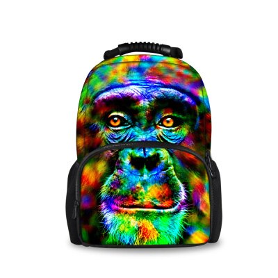 Noisydesigns djur ryggsäck vintage kompakta barn ryggsäckar för tonårspojkar uggla tigerhuvud barn skolväska ryggsäck: C0019a