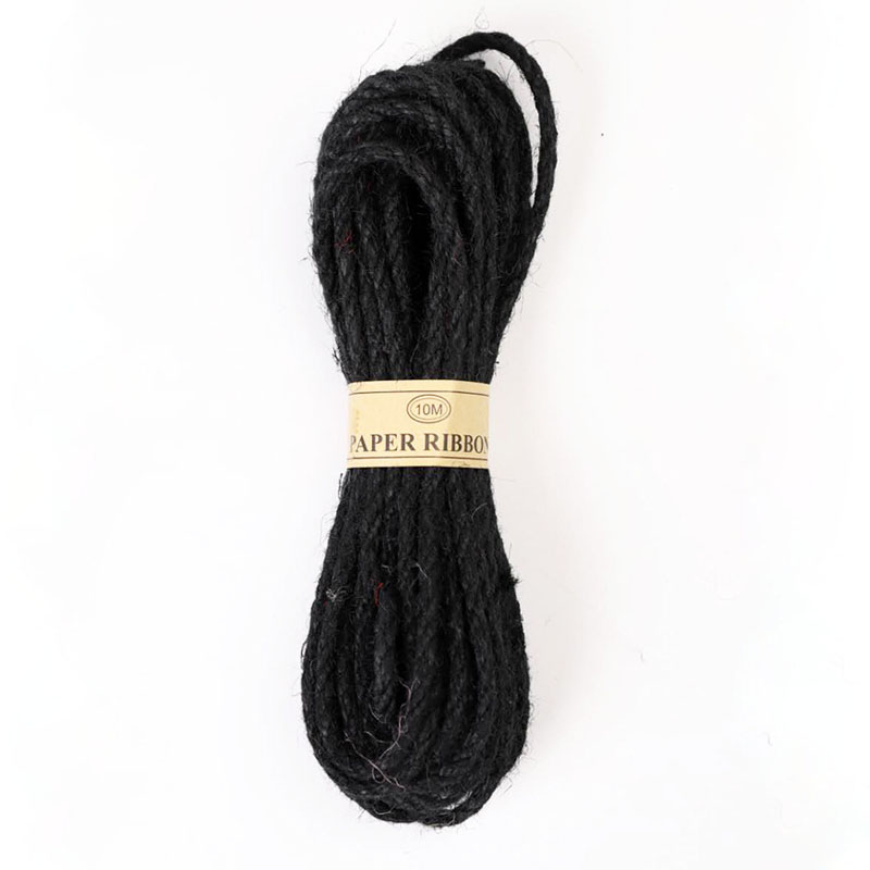 10 Meters Colorful Twisted Cord Jute Rope 6mm DIY Basket Twine Burlap String Party Decor Wrapping Handmade Craft: Black