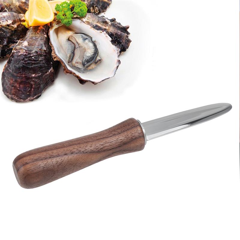 Stainless Steel Clam Oyster Shucking Tool Thicken Wooden Handle Open Shell Tool Seafood Cutter Oyster Shucker Kitchen Utensil