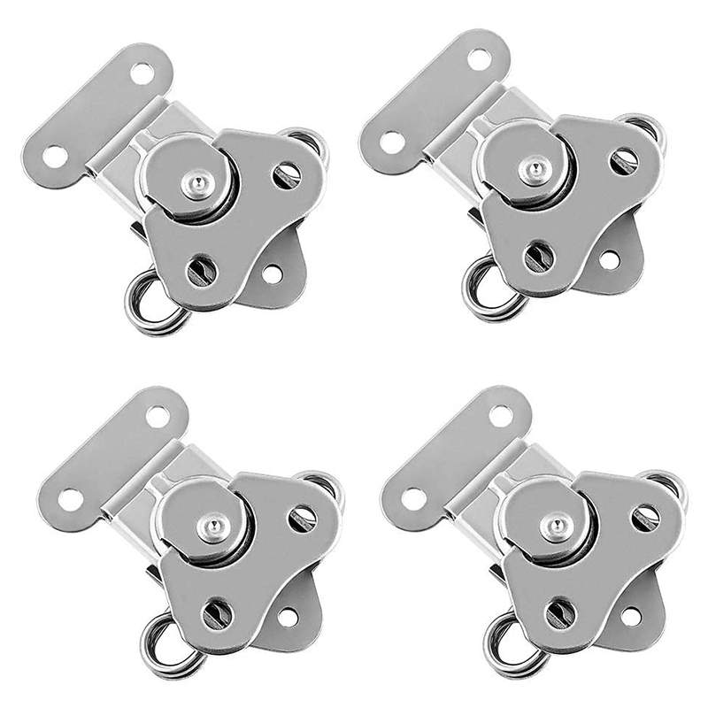 4 Pack 304 Stainless Steel Twist Latch With Keeper And Spring Butterfly Draw Latch For Case Box: Default Title