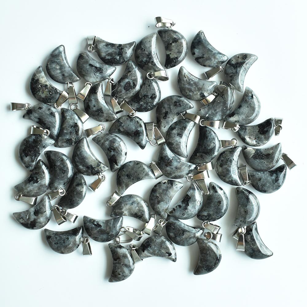 assorted natural stone crescent moon shape charms pendants for DIY jewelry making 24pcs/lot free