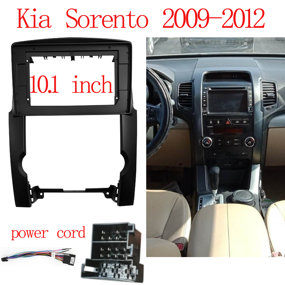 Car Stereo 10.1 Inch Big Screen Fascia Frame Adapter For Kia Sorento 2Din Dash Audio Fitting Panel Frame Kit
