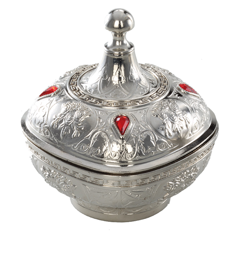 Sugar Bowl with Spoon 5 Different Colors Presentation For Sugar Presentation Silver Plated 135: Red