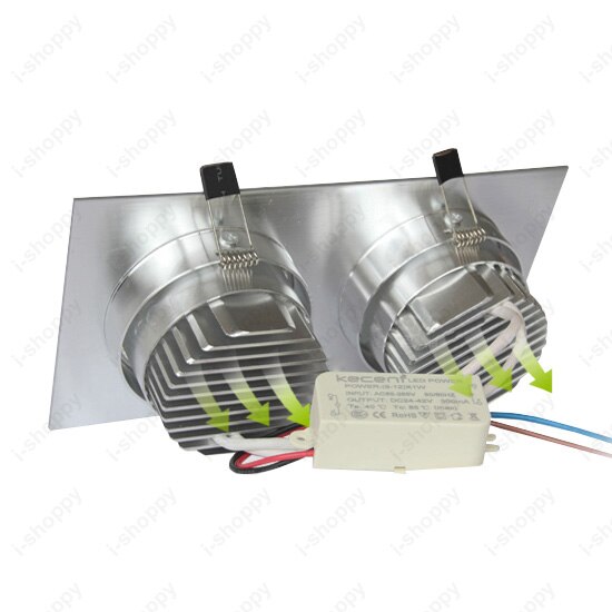 High Power 6W/10W/14W/20W/30W LED COB Recessed Light Dimmable/N Dual Head Grille Lamp Hotel Living Room Silver Shell