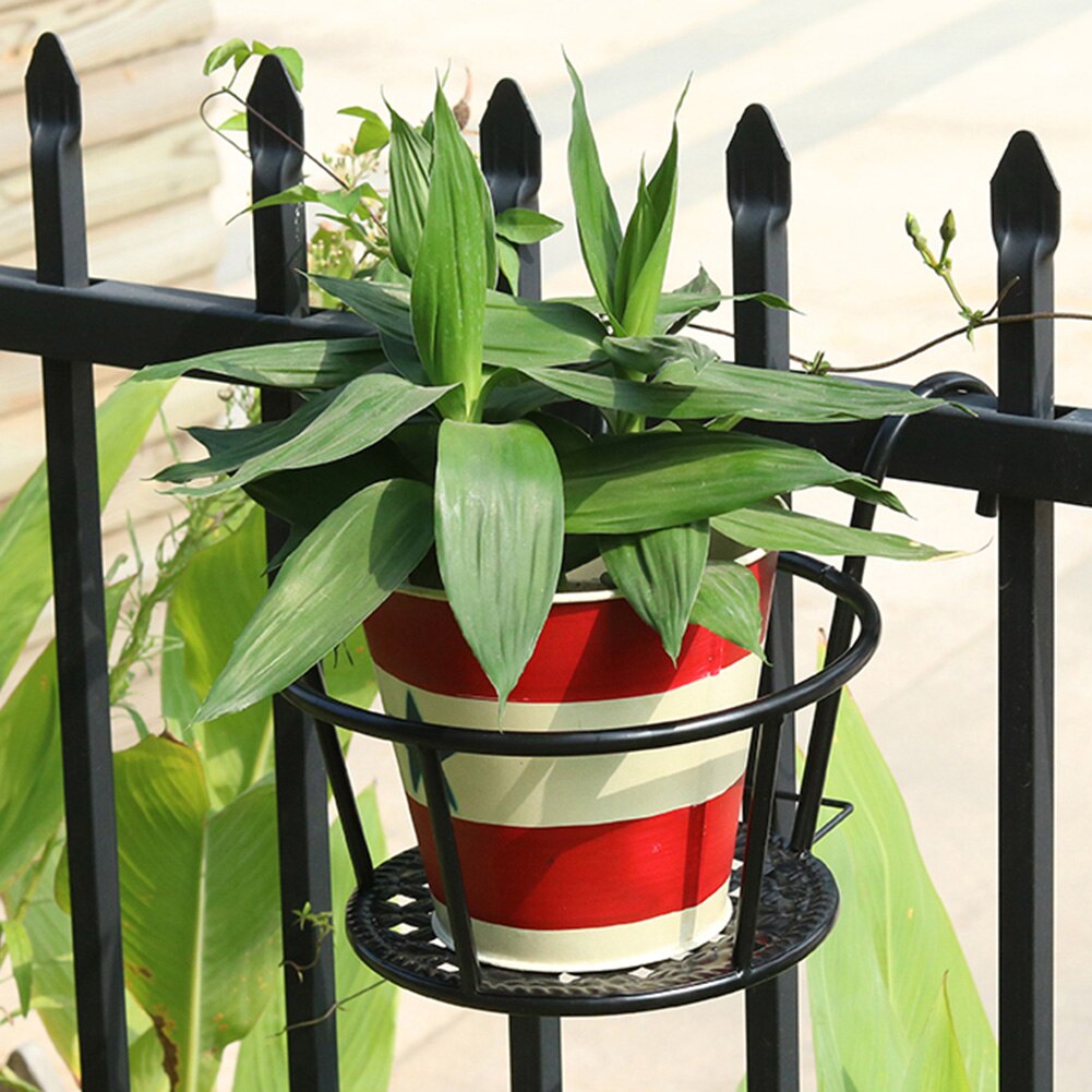Wand Hängen Blume Vase Topf Balkon Rack Metall Pflanze Blume Stehen Punch-freies Wand Dekoration Rack-Home Dekoration Werkzeug