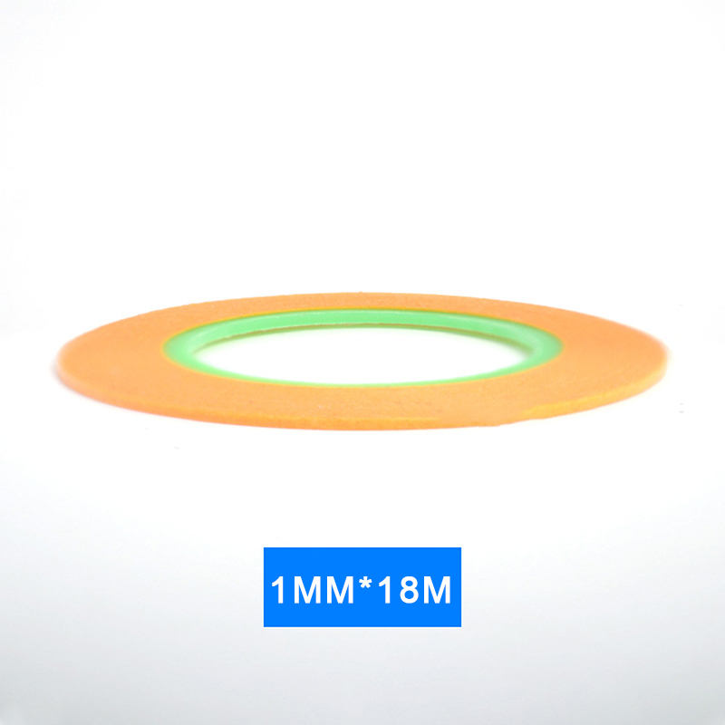 Bred 1mm/2mm/3mm- modell sprøytingsbelegg farge ultrafin diy spesiell maskeringstape 18m -modell dekktape: Gjennomsiktig