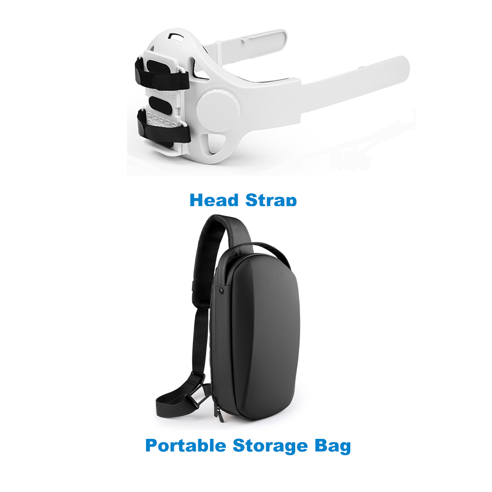 Verstelbare Oculus Quest 2 Halo Head Strap Vr Accessoires Siliconen Beschermhoes Opbergtas Voor Oculus Quest 2 Elite Band: Set H
