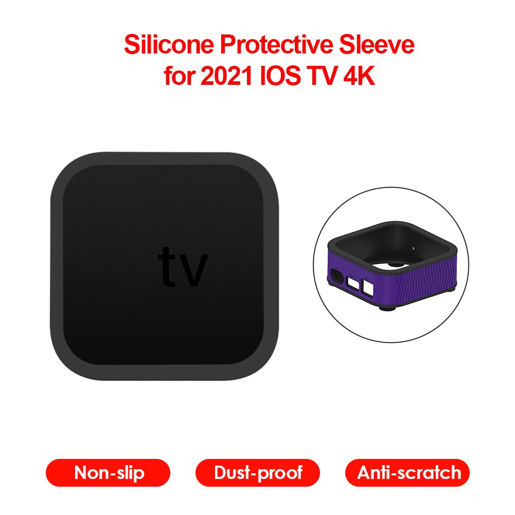 1PC TV Set-top Box Silicone Case For Apple TV Box 4K Anti Dust-proof Protective Sleeve Soft Cases Cover For Apple TV