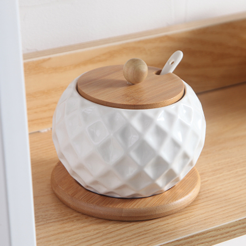 Grande 500 g salt shaker cerâmica tempero garrafa de armazenamento jar ferramenta de cozinha suprimentos caixa de tempero criativo multi-peça conjunto base: C