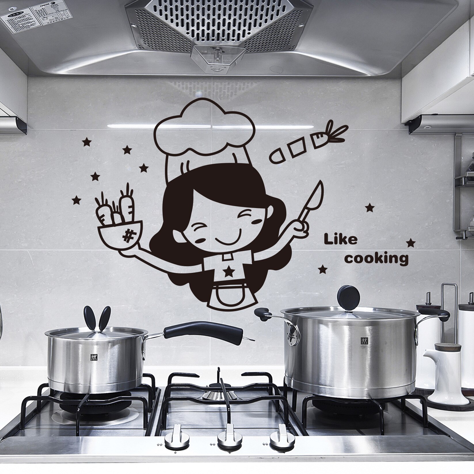 Keuken Muurstickers Leuke Chef Koken Diy Muur Verwijderbare Woondecoratie Oven Eetzaal Wallpapers Pvc Muurstickers