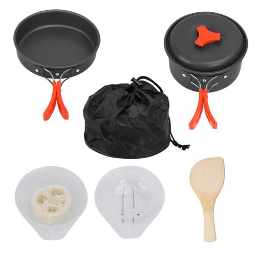 Leichte, Tragbare Kochen Ich bin Freien Bausatz Camping Kochgeschirr Chaos Bausatz Rucksack Getriebe Wandern Ich bin Freien Picknick Falten Cookset: Orange