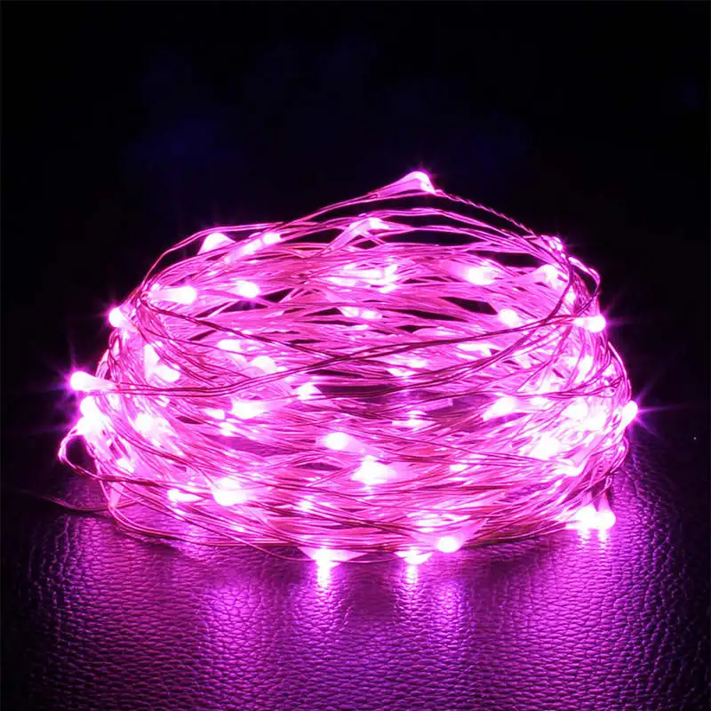 Guirnaldas de luces LED con botón de cadena, luz con batería, decoración del hogar, sala de estar, dormitorio, jardín, Navidad, boda, adorno de Año: YELLOW / 300 W