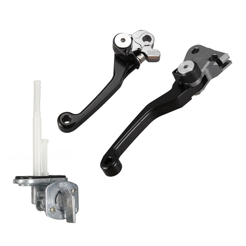 1 Pcs Fuel Tank Tap Switch Valve Petcock Pump & 2Pcs Motorcycle Brake Lever Handle Cnc Lever Handle
