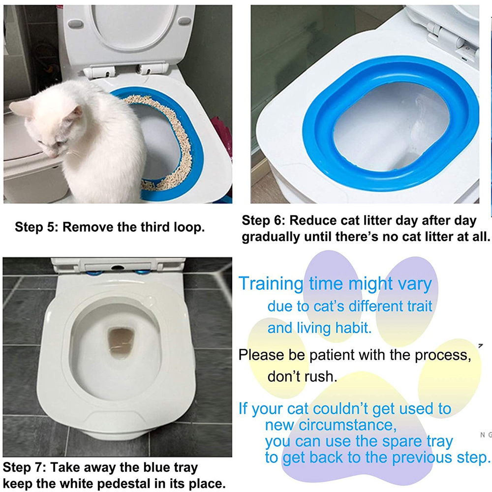 Siège D'apprentissage WC Pour Chat - Bac à Litière Amovible Et Lavable - Adapté Chaton Et Petite Maison - 39x36x10 Cm