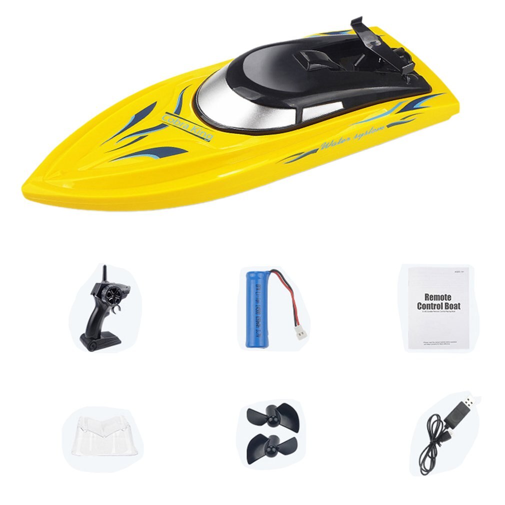 Remote Control Boat Long-lasting Endurance High-speed Rowing Summer Water Boat For Boy Model Airplane: yellow