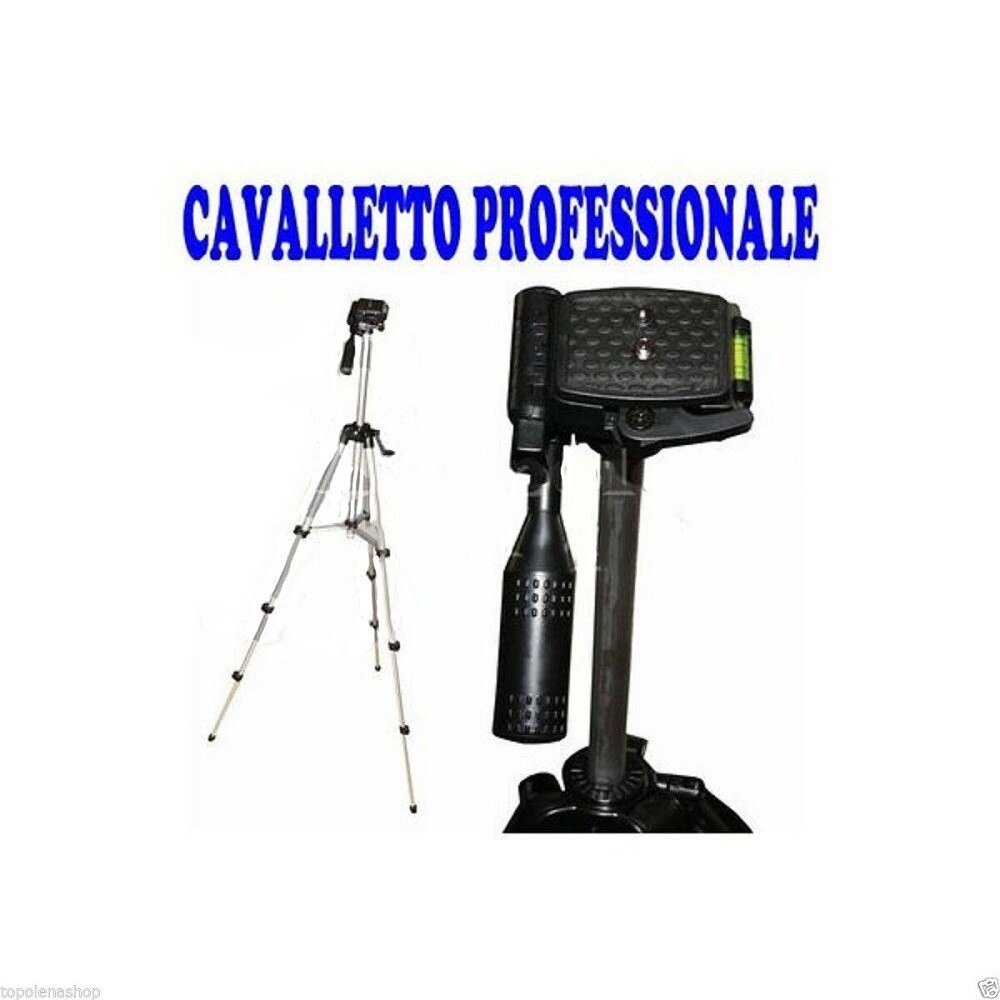 CAVALLETTO TREPPIEDI FOTOCAMERA per VIDEOCAMERA STATIVO 1,20 MT MAX