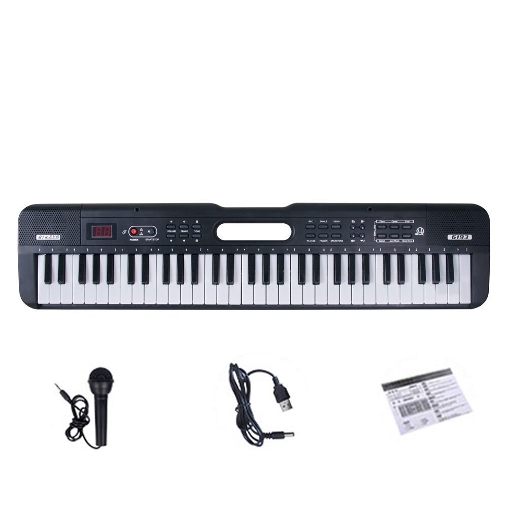 61 Keys Digital Music Electronic Keyboard Kids Multifunctional Electric Piano Built-in Dual Audio System for Piano Student