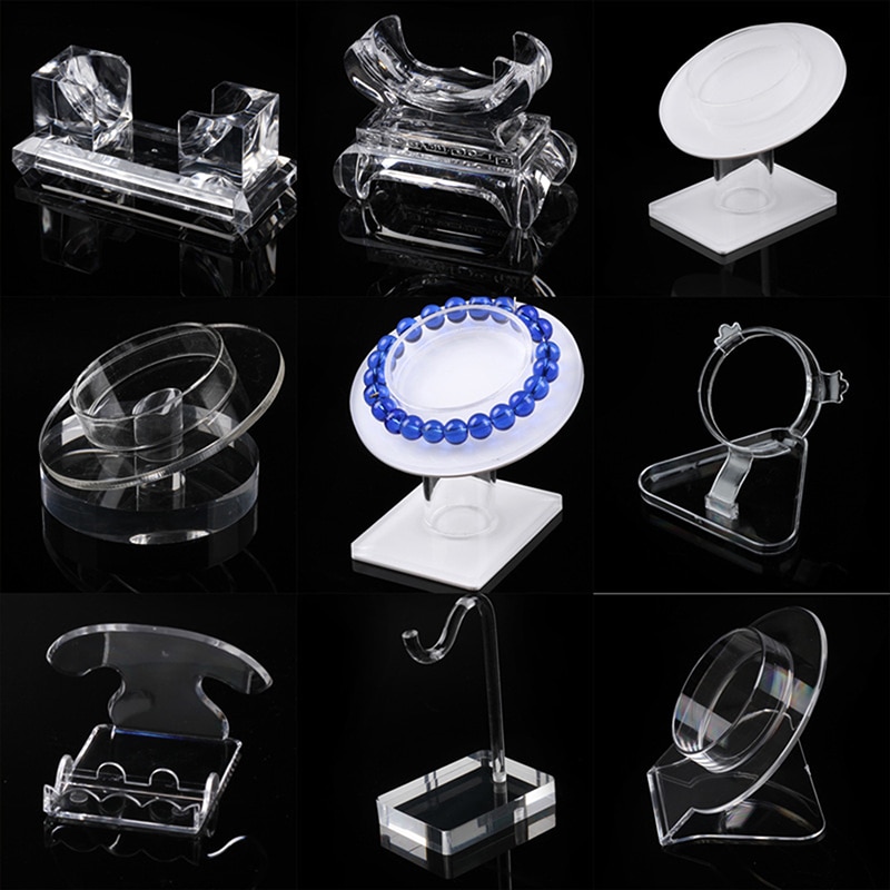 Acrylic Bracelet Jewelry Wrist Watch Display Rack Holder Show Case Stand Tool Clear Plastic Display