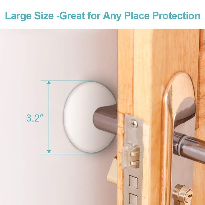 Deurstopper Muur Protector, 5 Stuks Grote Deurknop Protector Deur Stop Siliconen Deurknop Muur Protector Shield, 3.2 Inch Wit