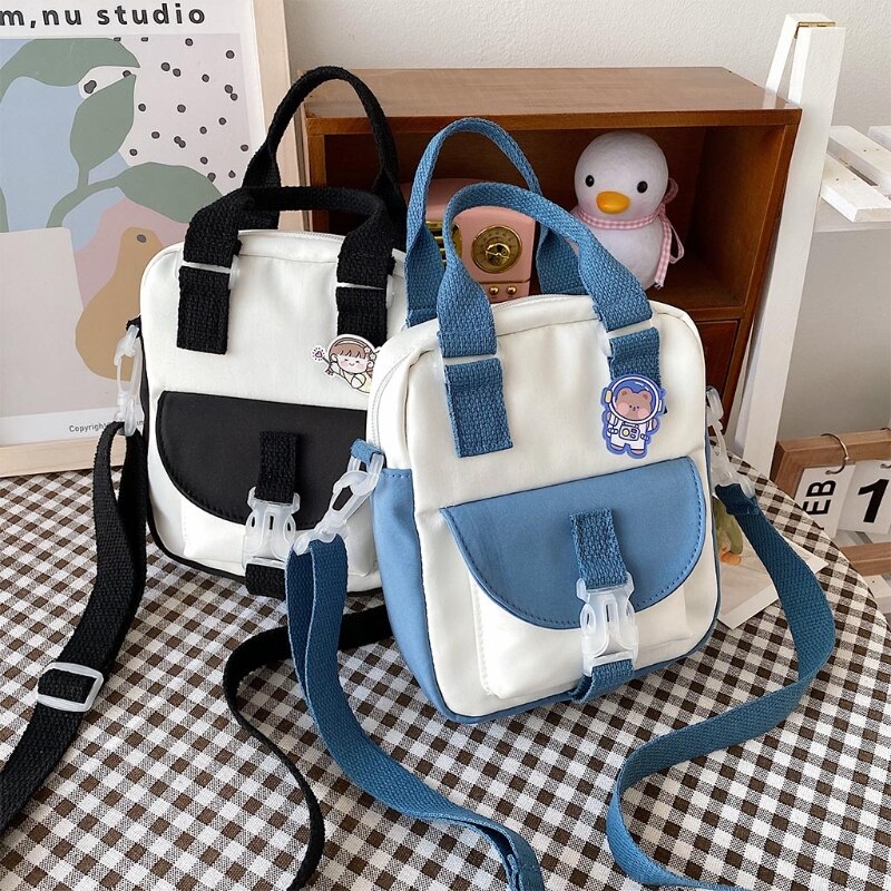 SchöNe Stil Collage Schüler Umhängetasche Mädchen Nylon Tote für Frauen Schulter Taschen