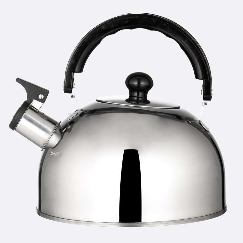 Thick Stainless Steel Induction Cooker Special Flat Bottom Sounding Kettle Hemisphere Type Whistling Kettle Camping Tea Kettle: Default Title