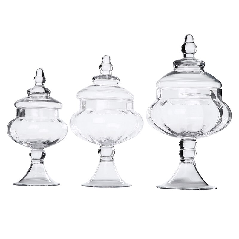 Gjennomsiktig glass candy glass europeisk stil lagring tank bryllup dessert bord candy glass sukker tank hjemmedekorasjon