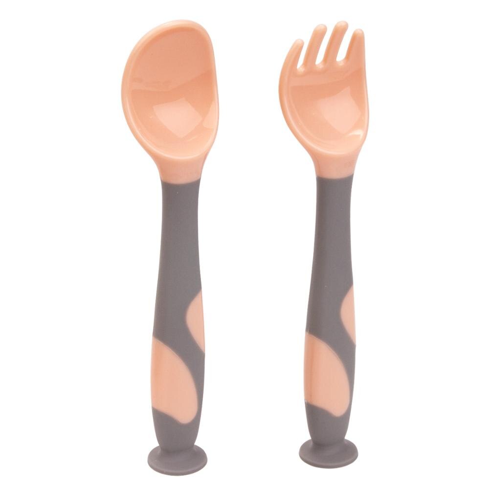 Qshare ensemble de cuillères et fourchettes flexibles pour #39 ustensiles de cuisine pour enfants ustensiles de pliage pour l'alimentation ensemble de salle à manger: Rose