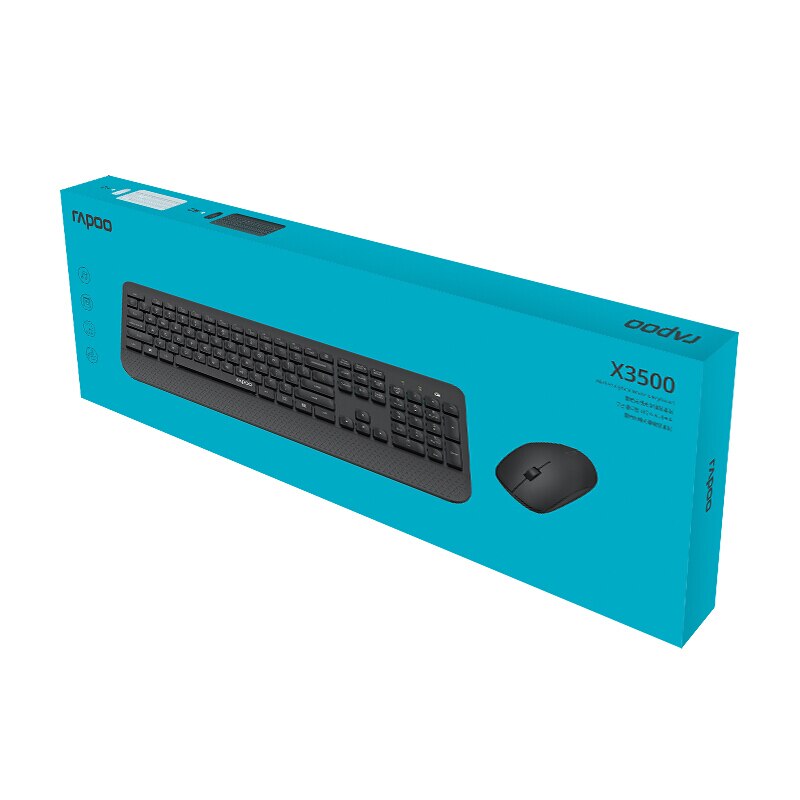 Rapoo X3500 Draadloze Kantoor Toetsenbord En Muis Set Geïntegreerde Palm Rest Computer Toetsenbord Notebook Toetsenbord