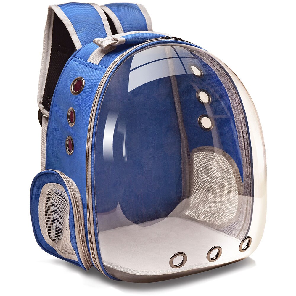NEWCat Carrier Bags Breathable Pet Carriers Small Dog Cat Backpack Travel Space Capsule Cage Pet Transport Bag Carrying For Cats: blue