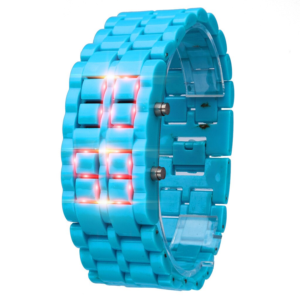 Neue Eisen Samurai Metall Armbinde Lava Uhr LED Digital Uhren Stunde Männer Frauen