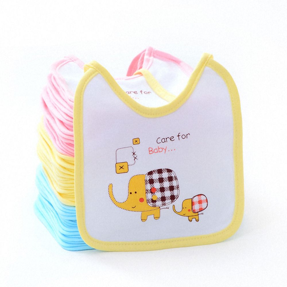 Baberos adorables para bebé, algodón, dibujos animados, elefante, Saliva, toalla impermeable, suave, eructo, ajustable, ropa de alimentación, para recién nacido: yellow