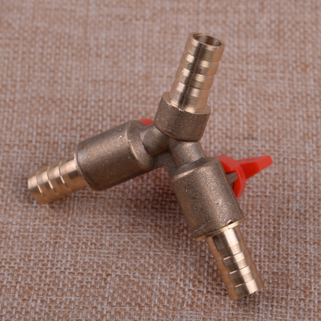 Universal 3/8" 10mm Brass Y 3-Way Shut off Clamp Fitting Hose Connector Ball Valve Fit for Fuel Gas Device