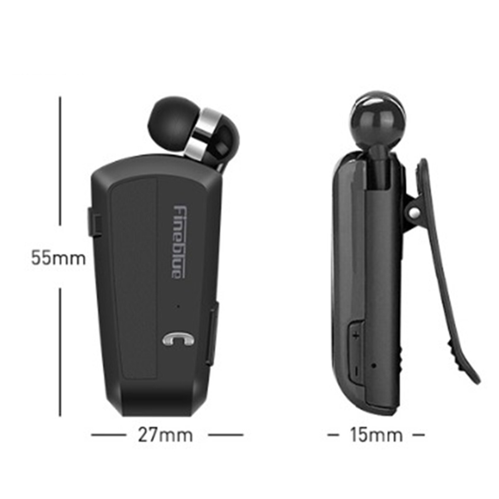 Fineblue F990 Newest Wireless business Bluetooth Headset Sport Driver Earphone Telescopic Clip on stereo earbud Vibration Luxury