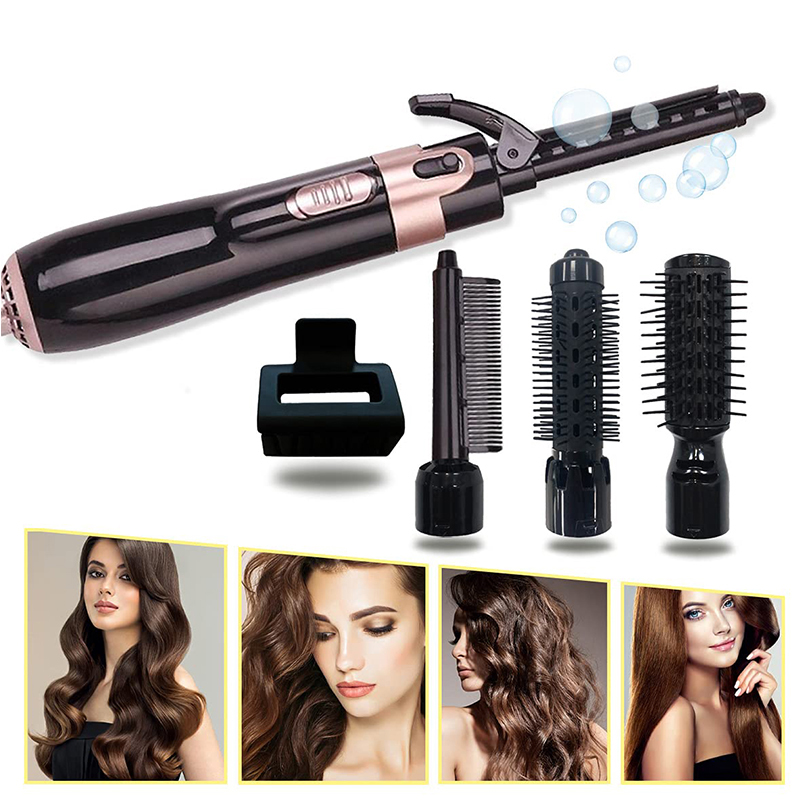 Heteluchtborstel 4 Kop Vervangbare Föhn Kam One Step Blower Sterke Wind Elektrische Stijltang Roller Krultang Styling Tools