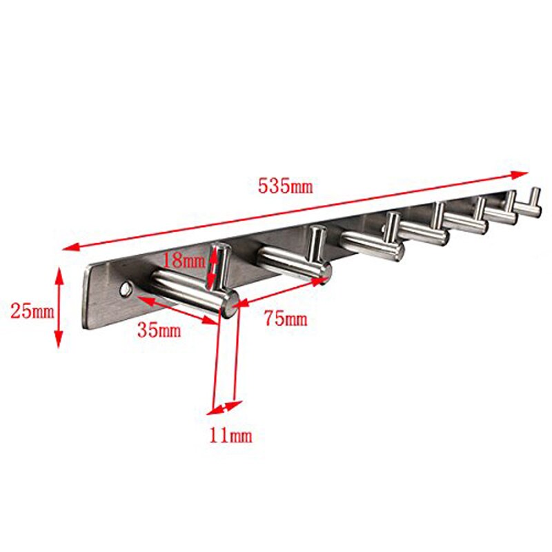 3-7 krokar rostfritt stål badrum kök krokar arrangör handduk hållare rack vägg krokar dörr klädhängare sovrum montera krok