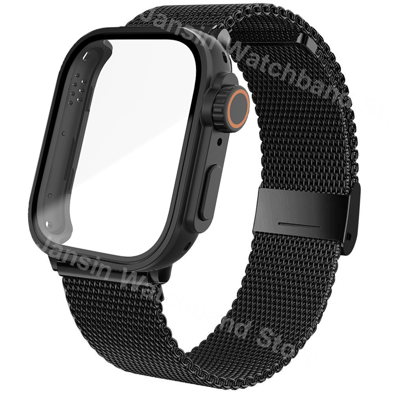 Case+Stainless Steel Band for Huawei Watch Fit 3 Strap Case Correa Milanese Bracelet for Huawei Fit3 Metal Wristband Accessories: Black Yellow