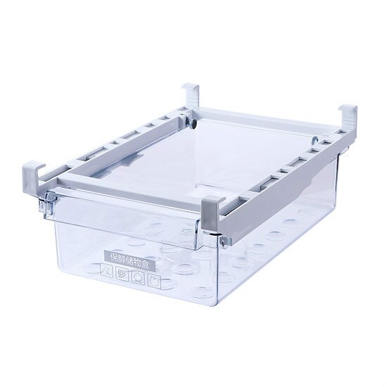 Retractable Refrigerator Storage Drawer Adjustable Refrigerator Organizer Drawer Basket Pull-out Fresh Spacer Layer Storage Rack: Default Title