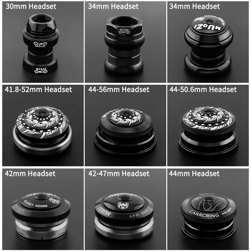 Serie sterzo per bicicletta 30 34 42 44 41.8-52 42-47 44-56 44-50.6mm Serie sterzo MTB 1 1/8 1 1/2 Tubo conico Auricolare a tubo dritto integrato