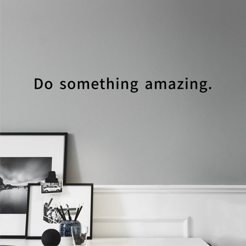 Pegatina de pared con citas de Do Something Amazing, pegatinas de pared con letras negras doradas, para decoración del hogar, para sala de estar y dormitorio: Black