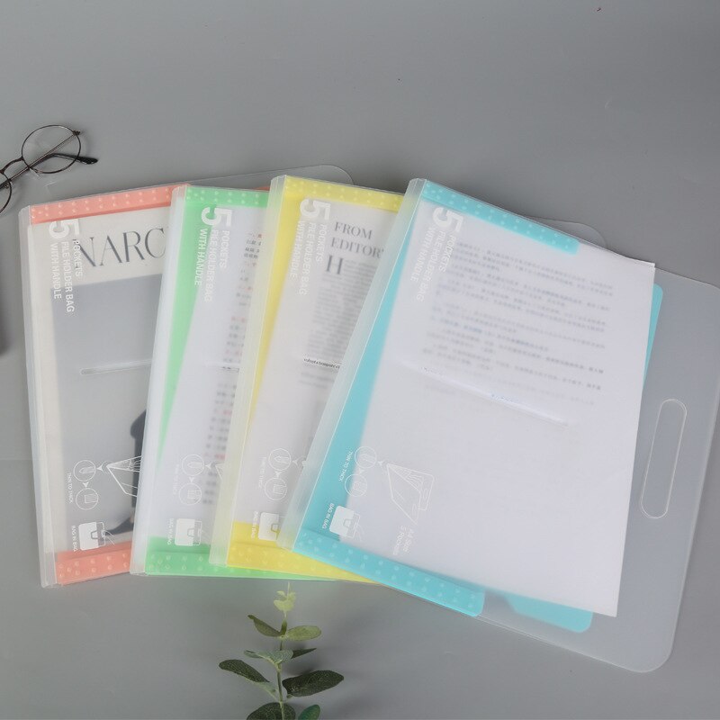 3Pcs Student Test Papier Pp Map Test Papier Bestandsmap Draagbare 5-Grid Orgel Zak Schoolbenodigdheden: Default Title