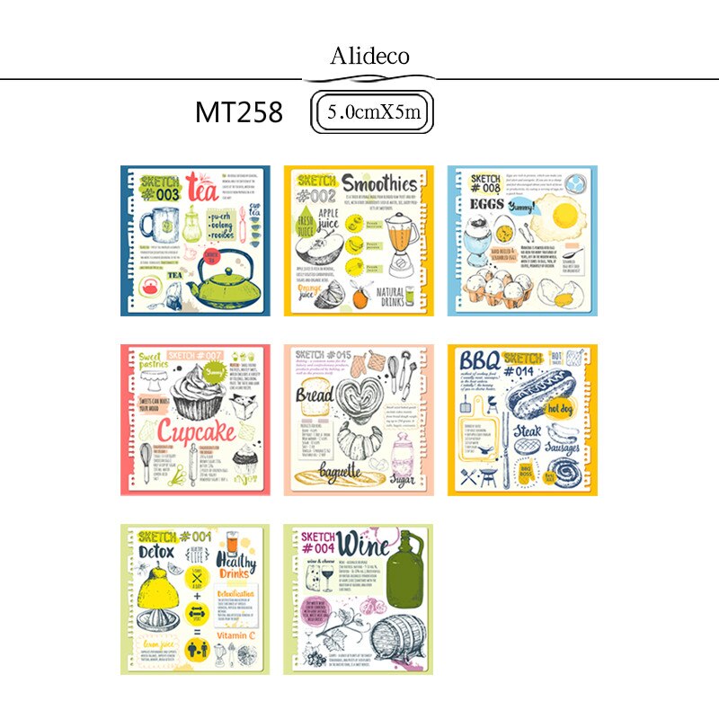 1 stk /1 mye washi maskeringstape havfrueblomst dekorativt selvklebende scrapbooking-papir japanske klistremerker 5m: 258 guanggaodan