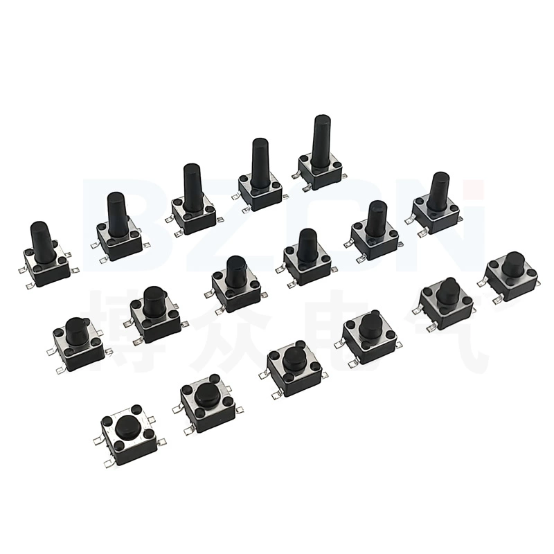 20 piezas, 4,5x4 5 interruptor de botón SMD 4,5x4,5x3 interruptor táctil de 8 luces, 4,5x4,5x3,5/3,8/4/4. Interruptor de alimentación de 4 pines, 5 MM, 5 MM, 6 MM, 7 MM, 8 MM, 9 MM, 10MM